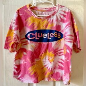 Cabana Clueless pink, orange, and white starburst tie-dye tshirt